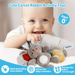Soft Plush Baby Car Seat Hanging Toy Animal Wind Chime Squeaky