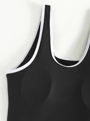  Sporty Tankini Set Women's Plus Letter Print Tank Top