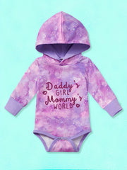 Baby Girls Tie Dye Hooded Bodysuit Sweatpants Set