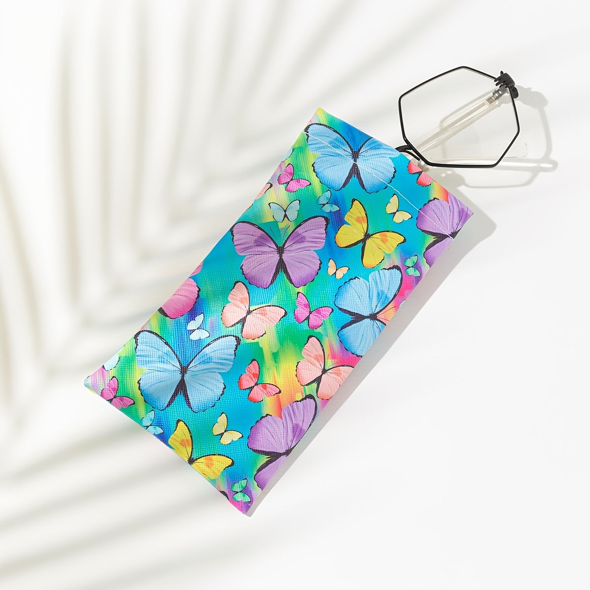 Colorful Butterfly Print Glasses Bag for Women