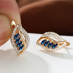 Marquise Cut Multicolor Stone Clip On Hook Earrings CZ Drop Dangle