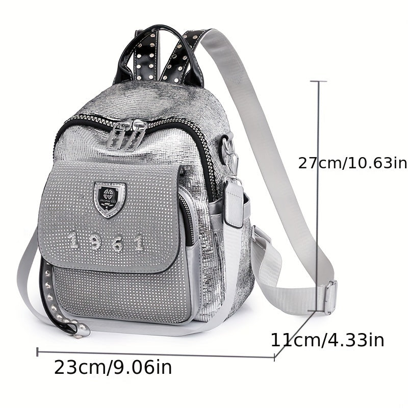 Y2K Rhinestone Backpack Purse Studded Crossbody Bag for Women