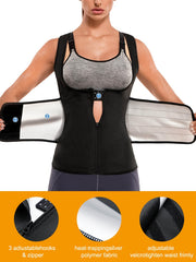Zipper Shaping Tank Top Waist Trainer Tummy Control Open Bust Top