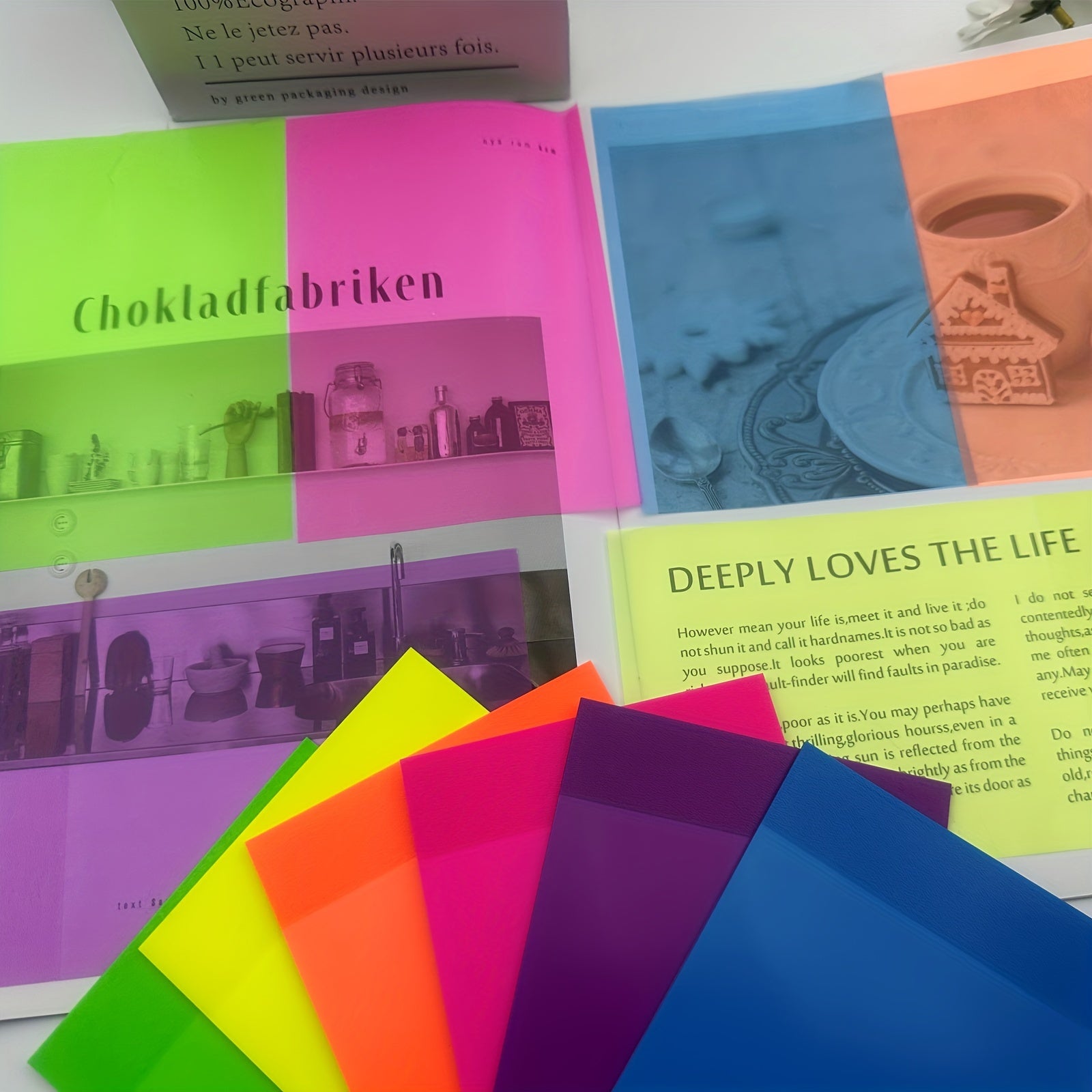 Large Fluorescent Sticky Notes Waterproof PET Index Stickers