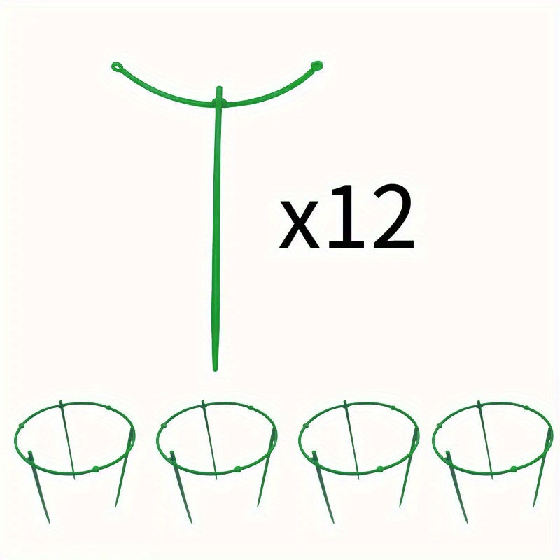 12pcs Plant Support Stakes Half Round Plant Cage Holder Flower Pot Climbing Trel