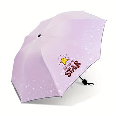 8 Ribs Star Print Umbrella Sunshade Manual Umbrella