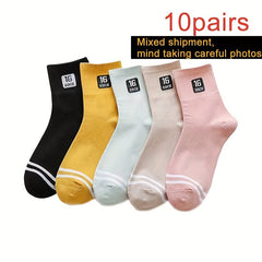 Cartoon Bear Print Socks - Comfy & Breathable Women's Mid Tube Stockings