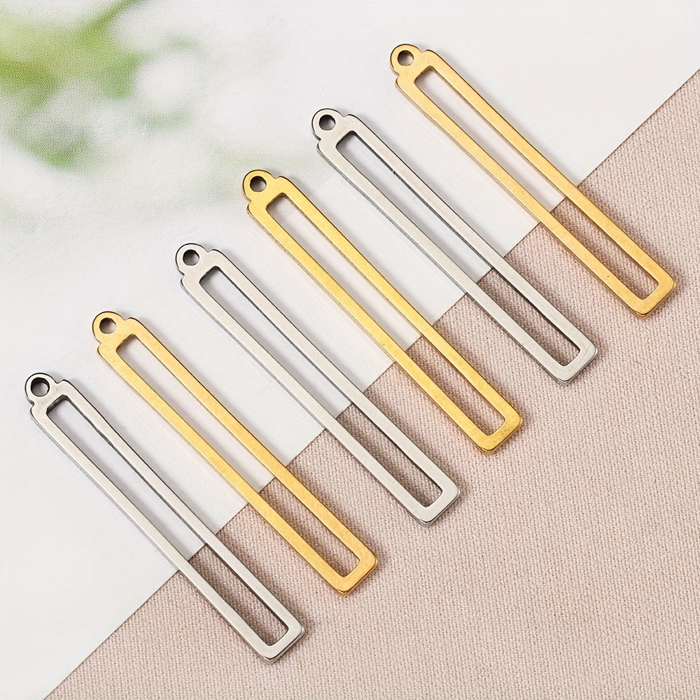 10pcs Stainless Steel Gold/Silver Rectangular Frame Pen