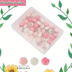 20pcs Flower Push Pins Bulletin Board Creative Photo Push Pins