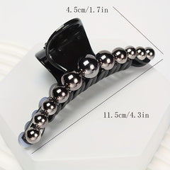 Faux Pearl Hair Claw Clip Back Of Head Updo Hair Shark Claw For Women