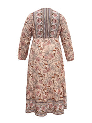  Women's Floral Lantern Sleeve Maxi Dress