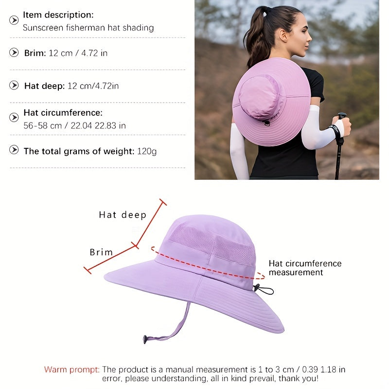 Mesh Breathable Bucket Hat Solid Sun Cap Outdoor UV Protection Fisherman Cap