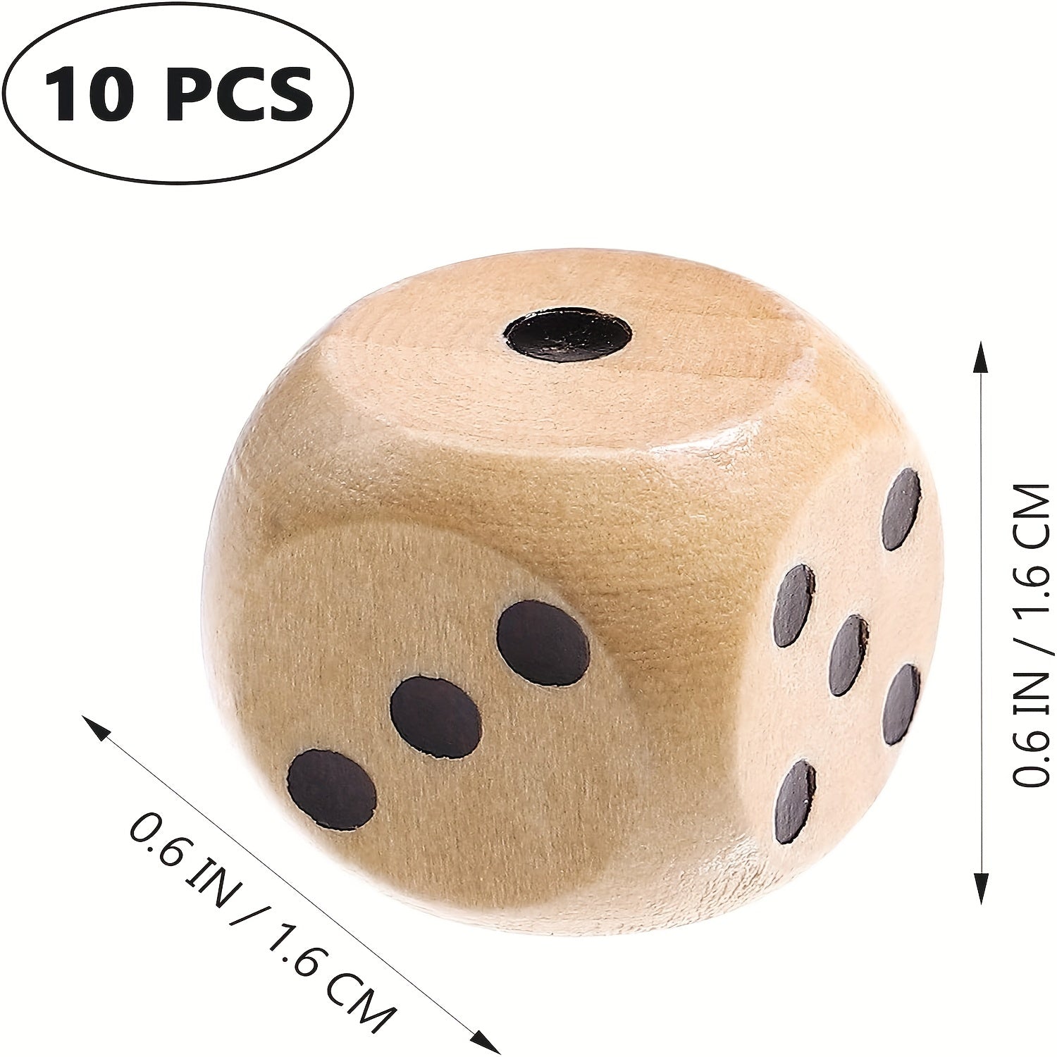 10pcs Wooden Dice 6 sided Wooden Dice For Table Game Family Party