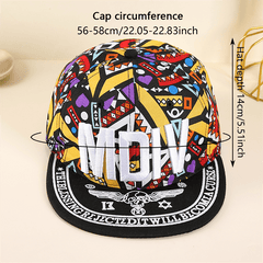 Hip Hop Print Embroidered Snapback Hat Baseball Cap