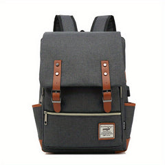 Vintage Canvas Flap Laptop Backpack Buckle Schoolbag Travel Daypack