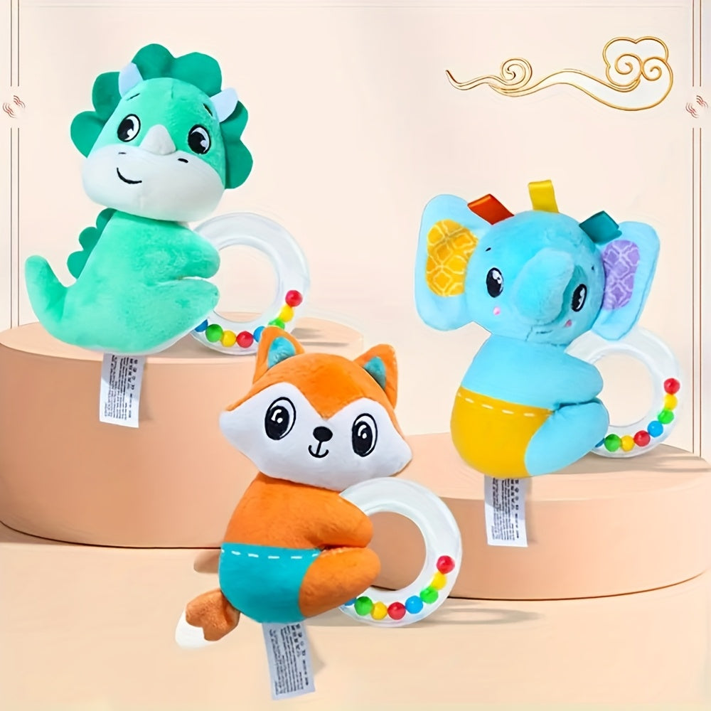 Baby Bell Elephant Plush Sensory Toy with Bells & Buttons Multicolor
