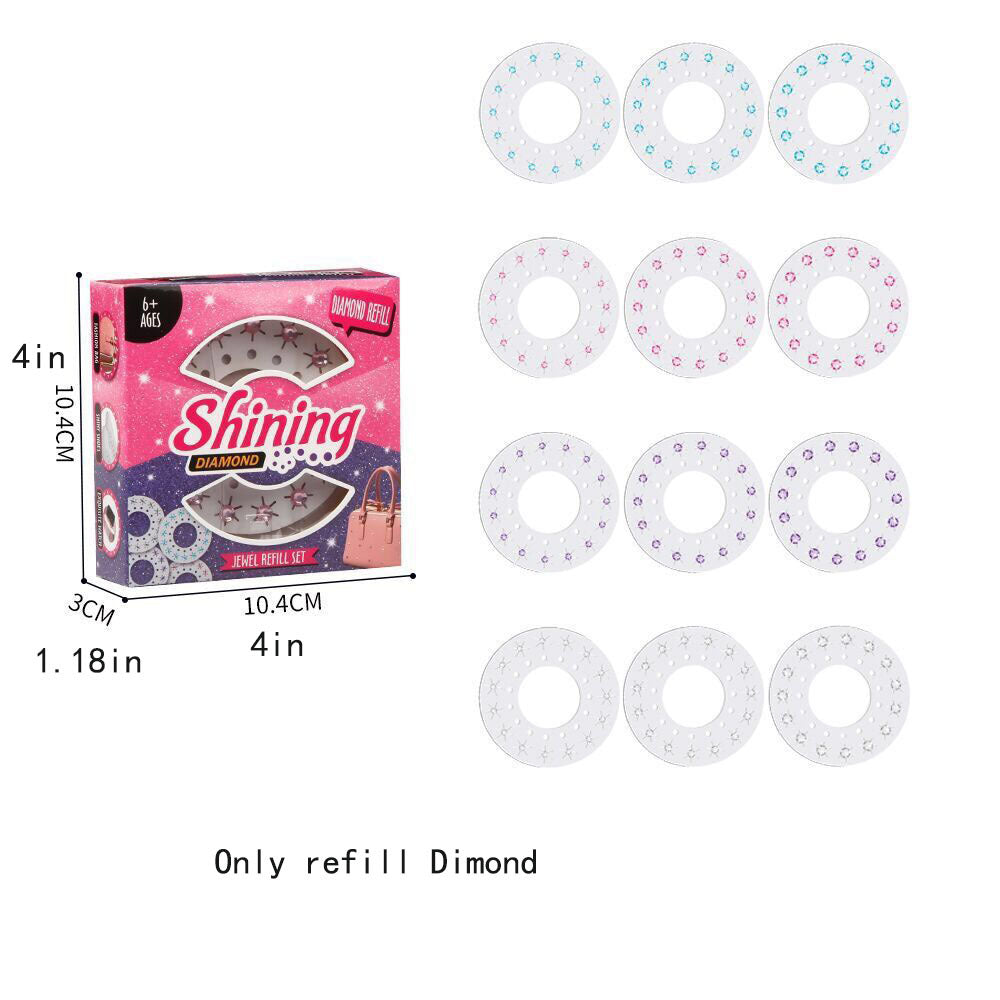 180PCS Diamond Toy Set DIY Girls Hair Styling Tool & Refill Set