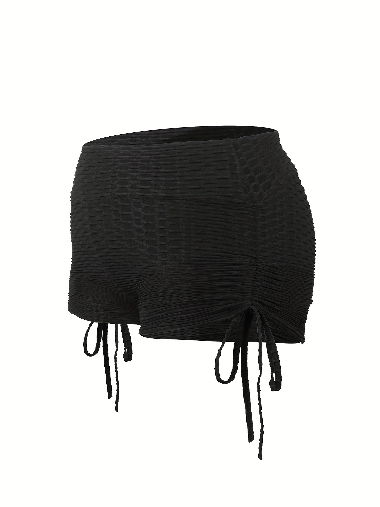 Plus Size Women's Honeycomb Pattern Drawstring High Stretch Shorts