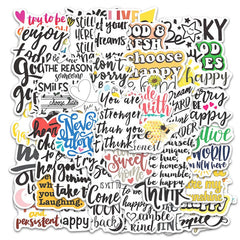 Inspirational English Stickers Classic Text Waterproof Stickers