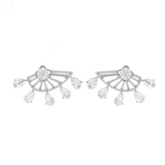 Zircon Geometric Earrings Rear Hanging Love Water Drop Earrings