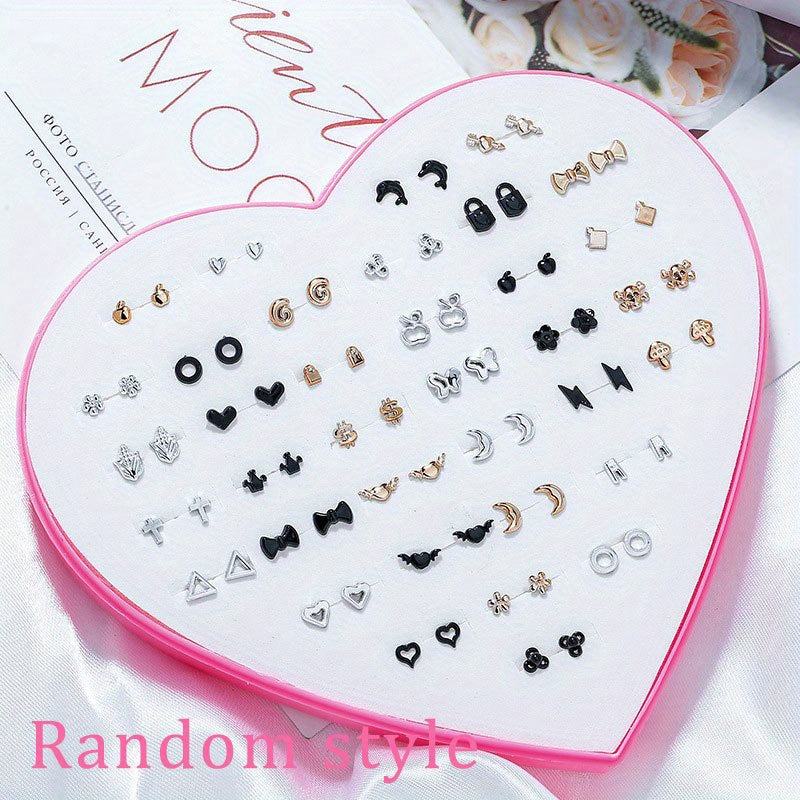 36 Pairs Mixed Hair Stud Earrings Set Women's Jewelry Women's Accessories