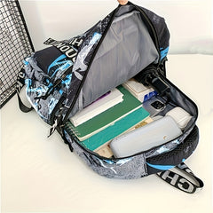 Graffiti Print Large School Laptop Backpack