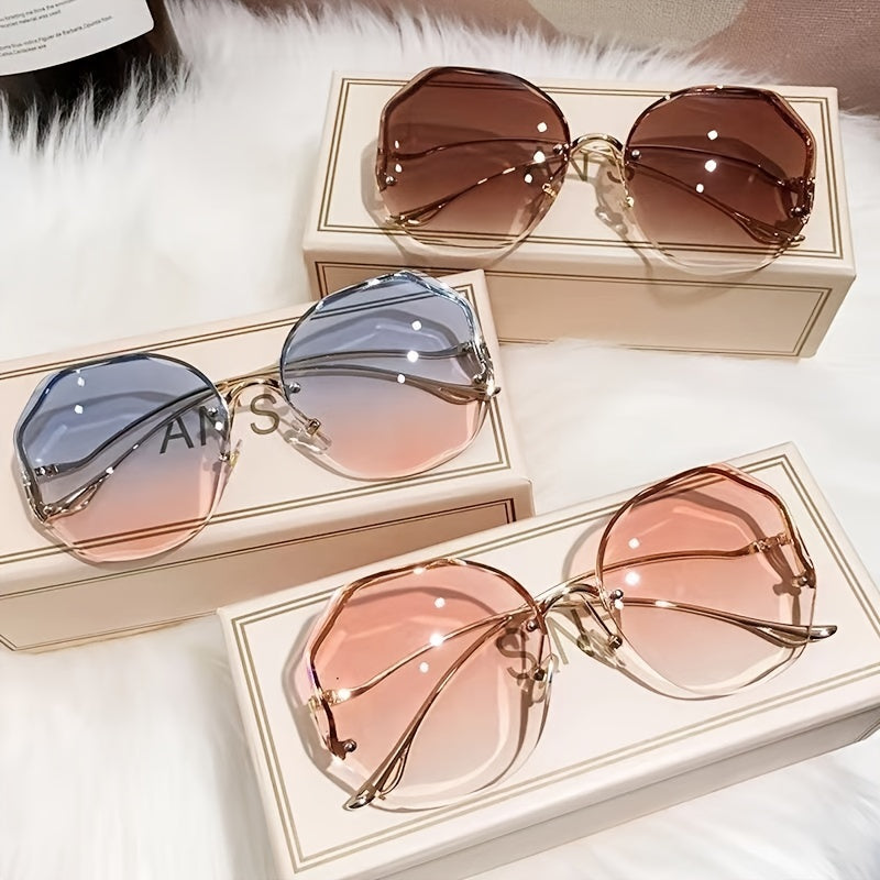 Women Metal Sunglasses UV400 Vintage Ladies Stylish Oversized Square
