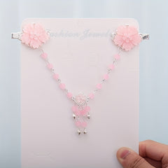 Chinese Style Flower Hair Clip with Tassel Chain - Headdress Jewelry