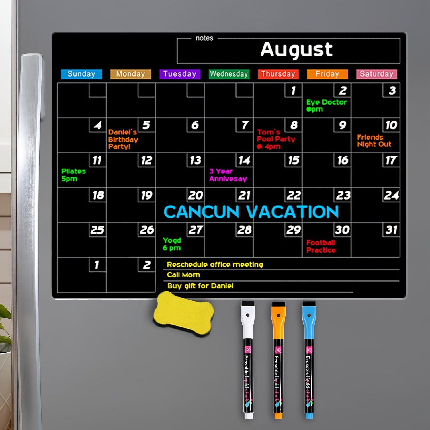 Magnetic Dry Erase Calendar For Fridge 17 x11 - Monthly Board Calendar