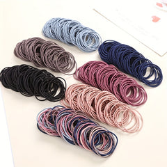 Solid Hair Tie Elastic Ponytail Holder Hair Accessories for Women Girls