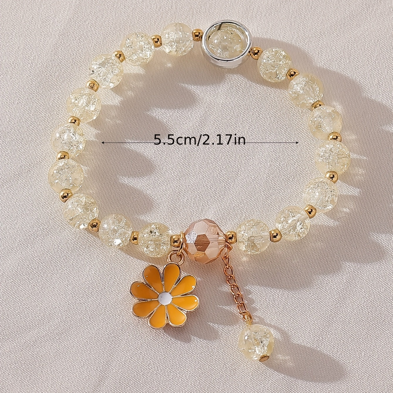 Summer Style Beaded Daisy Pendant Bracelet for Women