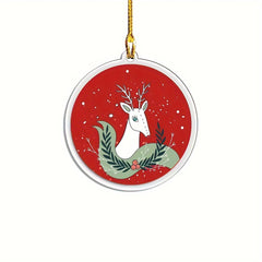 6pcs Christmas Acrylic Decorations Car Pendants Tree Pendants