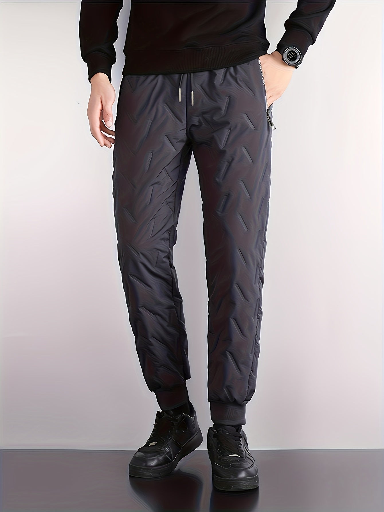 Men's Thermal Fleece Pants Warm Joggers For Winter Outdoor