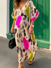  Women's Leopard Print Maxi Dress
