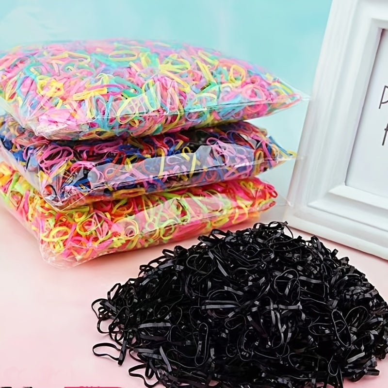 500pcs Colorful Mini Hair Bands Girls Ponytail Hair Accessories