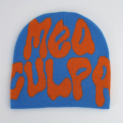 Y2K Knitted Beanie Cap Elastic Foldable Warm Skull Hat