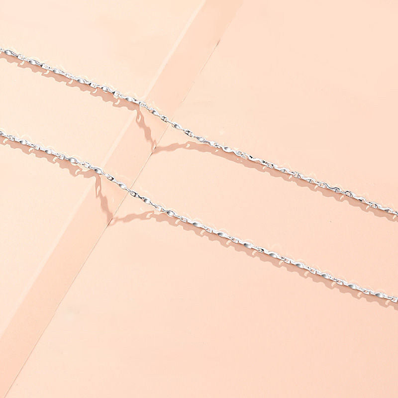 925 Sterling Silver Necklace Women's Clavicle Chain Variety Of Chain Types