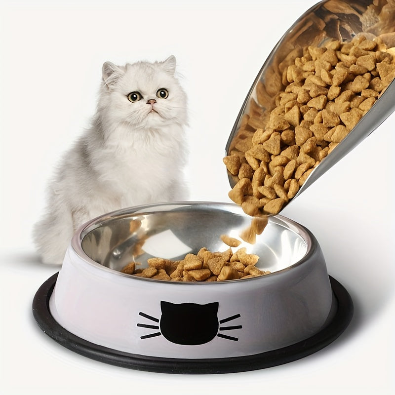 Stainless Steel Cat Bowl Non Slip Base Easy to Clean