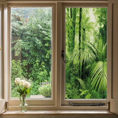 Forest Leaf Privacy Window Film for Home Decor
