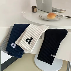 4 Pairs Letter Print Crew Sports Socks Women's Stockings & Hosiery