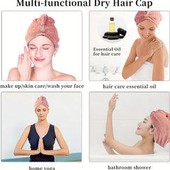 Quick Drying Microfiber Hair Towel with Button