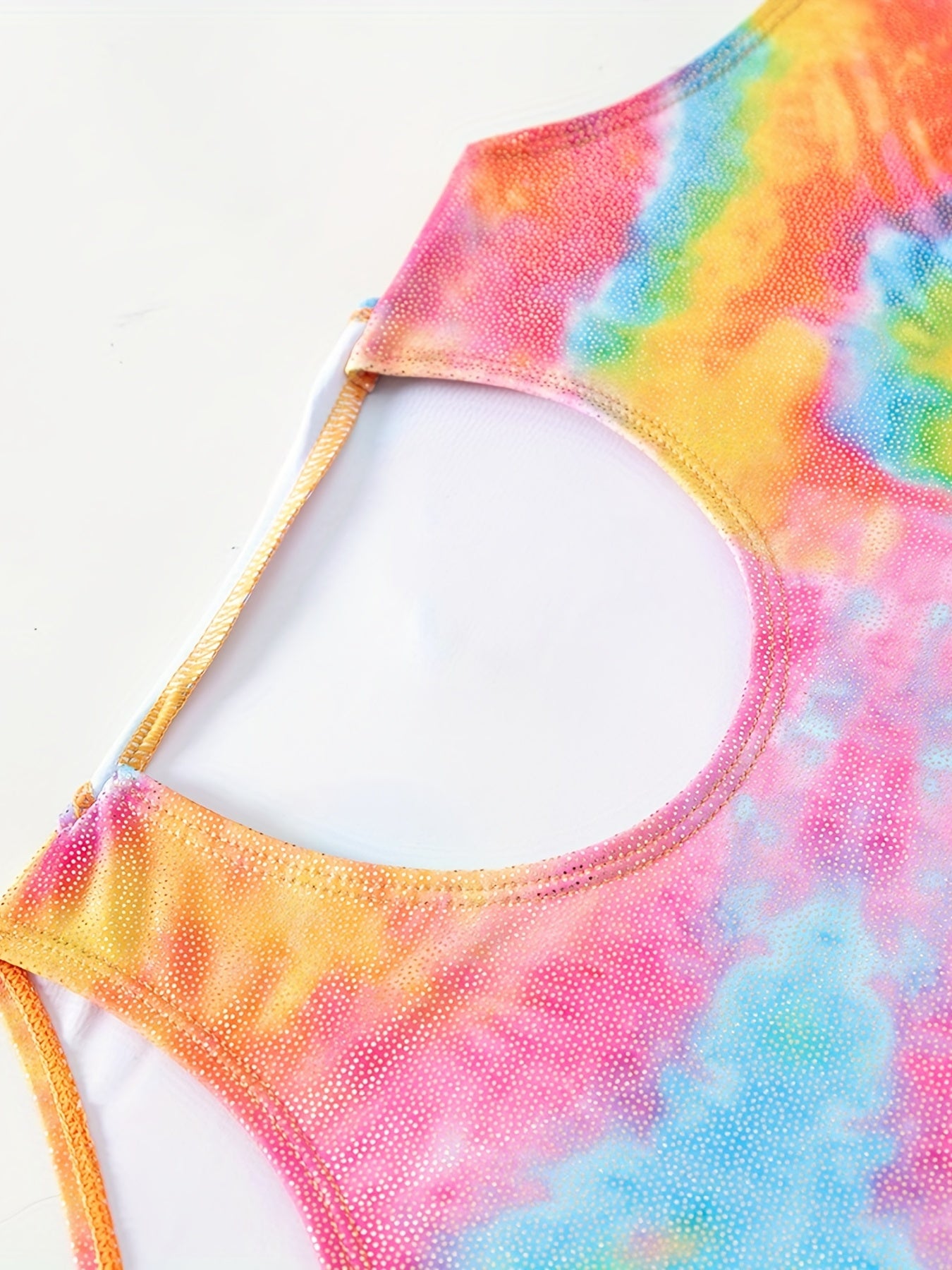 Girl's Tie Dye One piece Swimsuit Gradient Knotted Tankini