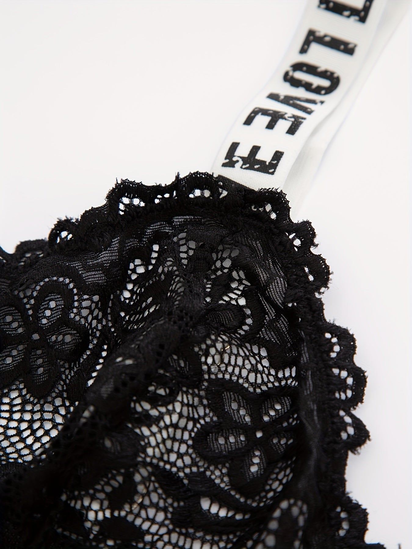  Sexy Bra Women's Plus Floral Lace Letter Tape Hook & Eye Bra
