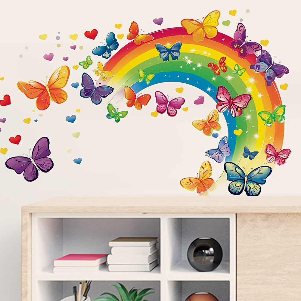 Rainbow Arch Butterfly Heart Star Wall Decal Sticker
