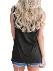 Floral Print Crew Neck Tank Top Sleeveless Summer Casual Women's Clothing
