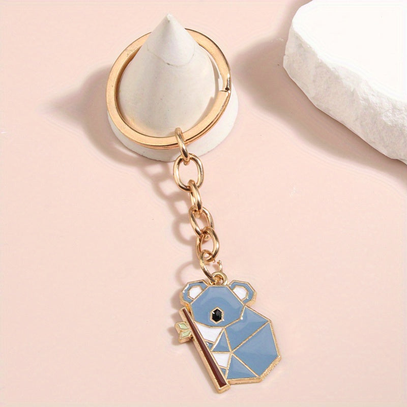 Geometric Animal Keychain Cartoon Key Ring Purse Bag Backpack Charm