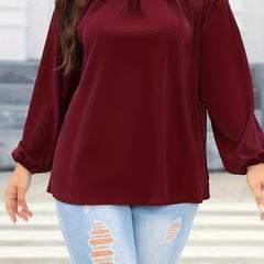  Lantern Sleeve Round Neck Top