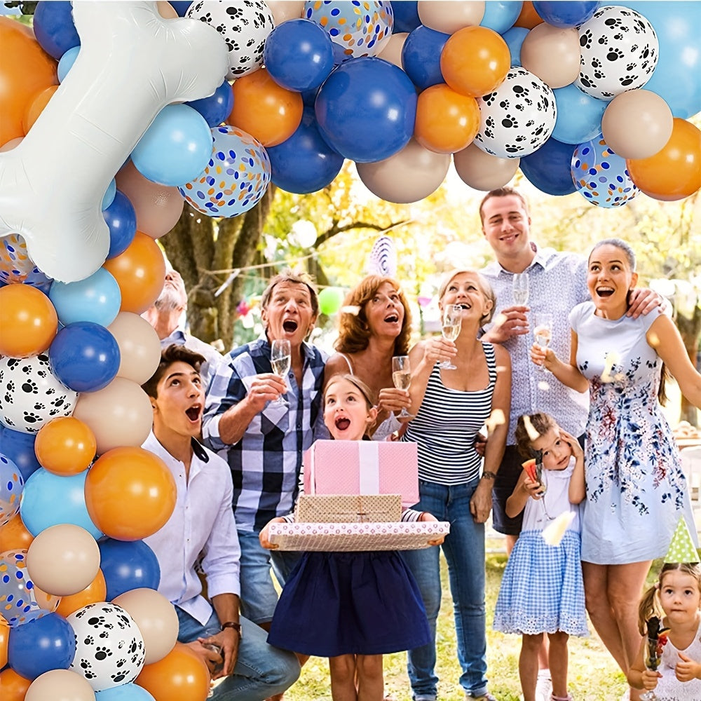 Dog Themed Party Balloons & Orange Dog Claw and Bone Balloon Decoration