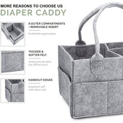 Gray Nursery Storage Box for Baby's Diapers, Nursery, Car