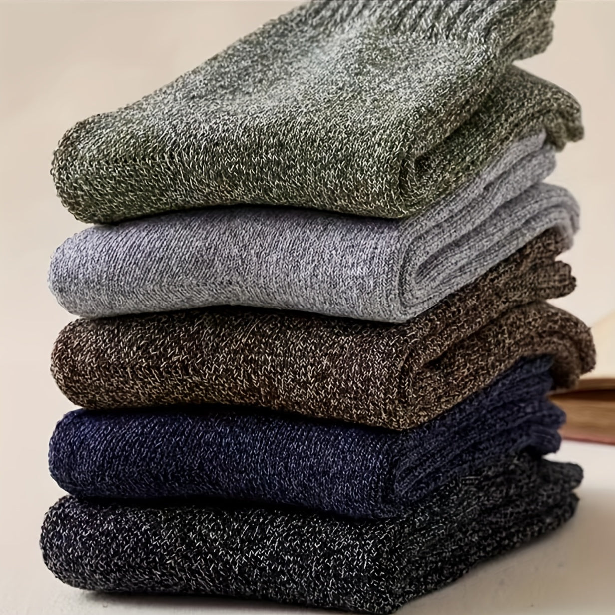5 Pairs Men's Warm Wool Thicken Cotton Socks